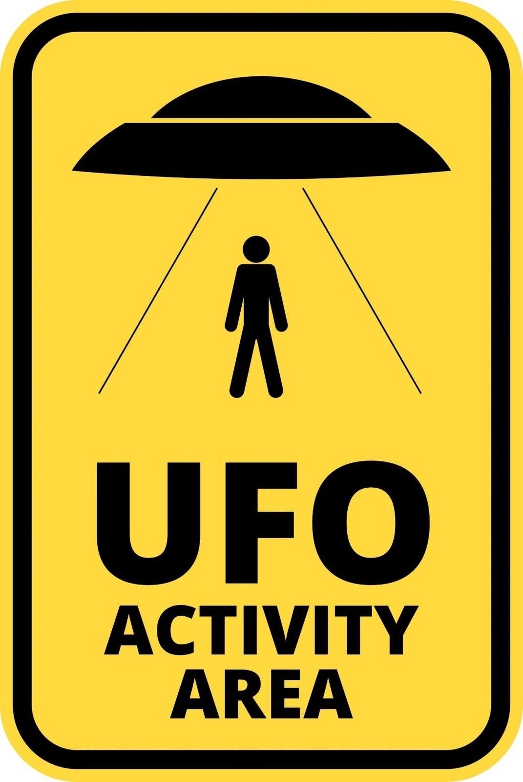 funny warning sign danger alien ufo activity area sticker christmas alien