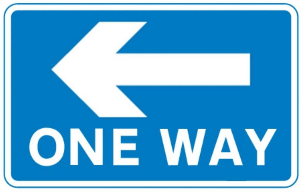 One Way Road Traffic Warning Sign Self Adhesive Sticker – Well & Truly ... One Way Street Signs