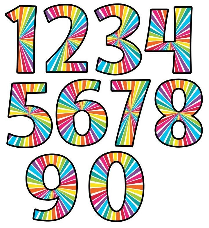 Starburst Numbers Colourful Rainbow Wall Stickers – Well & Truly Stuck