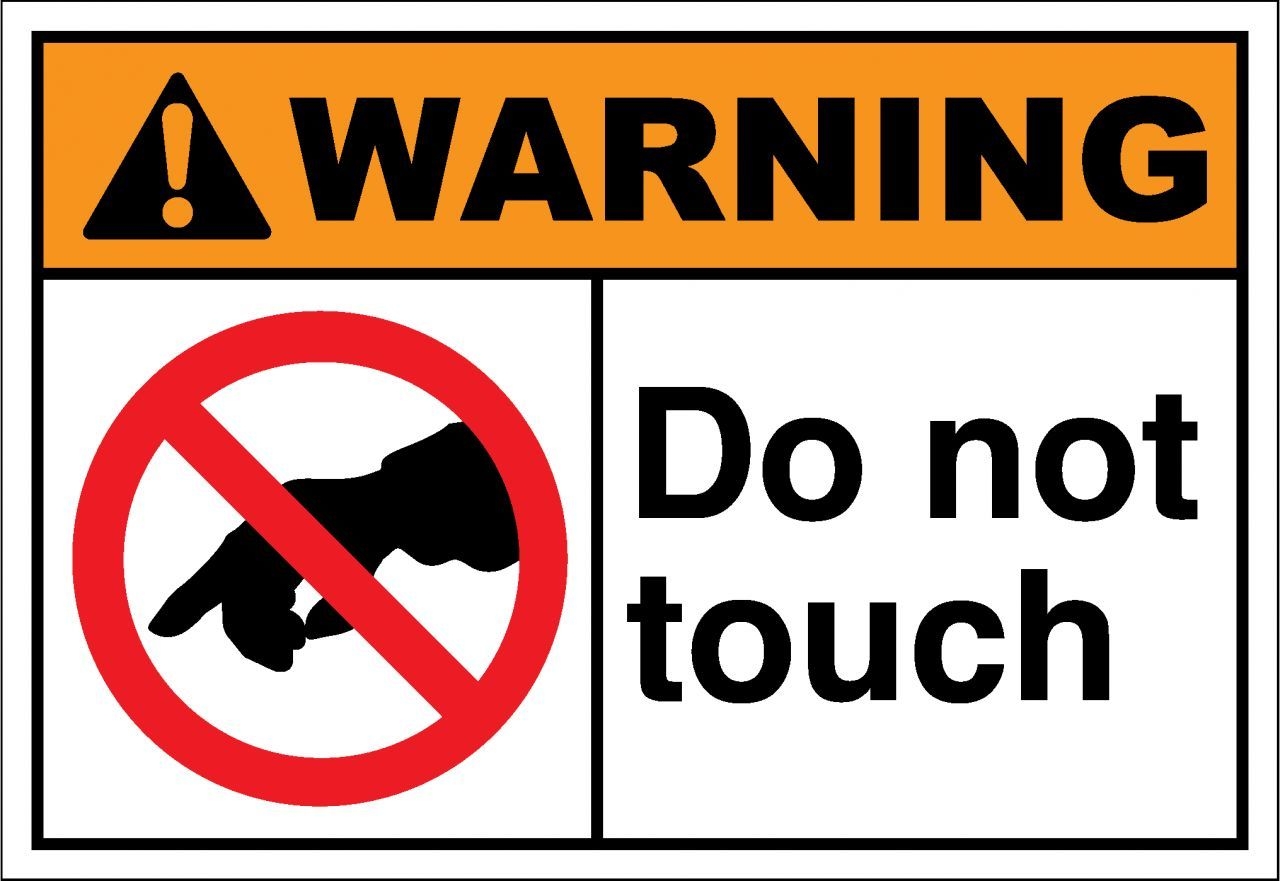 Buy Do Not Touch Sticker - (Pack Of 12) 6" Large Round Lainated Vinyl Decals Sign Warning